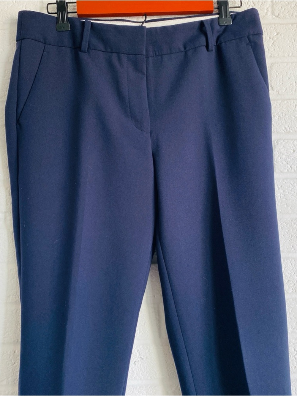 TALBOTS PANTS HAMPSHIRE STRAIGHT ANKLE TROUSERS NAVY BLUE SIZE 6 OFFICE WORK